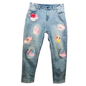 K-Pop BTS Cherry Friends BT21 Hot Topic Straight Leg Denim‎ Mom Jeans Sz 11